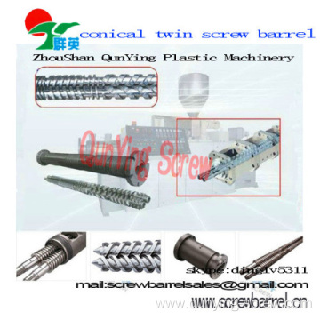 38 Crmoal Nitriding Conical Twin Screw And Barrels Twin Conical Screws And Cylinder For Pp Pvc Abs Extruder Screw Barrel 